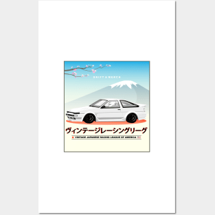 Vintage Japanese Racing League of America AE86 Posters and Art